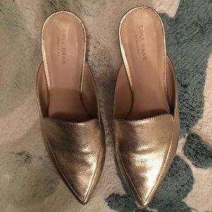 Cole Haan gold mules size 7.5